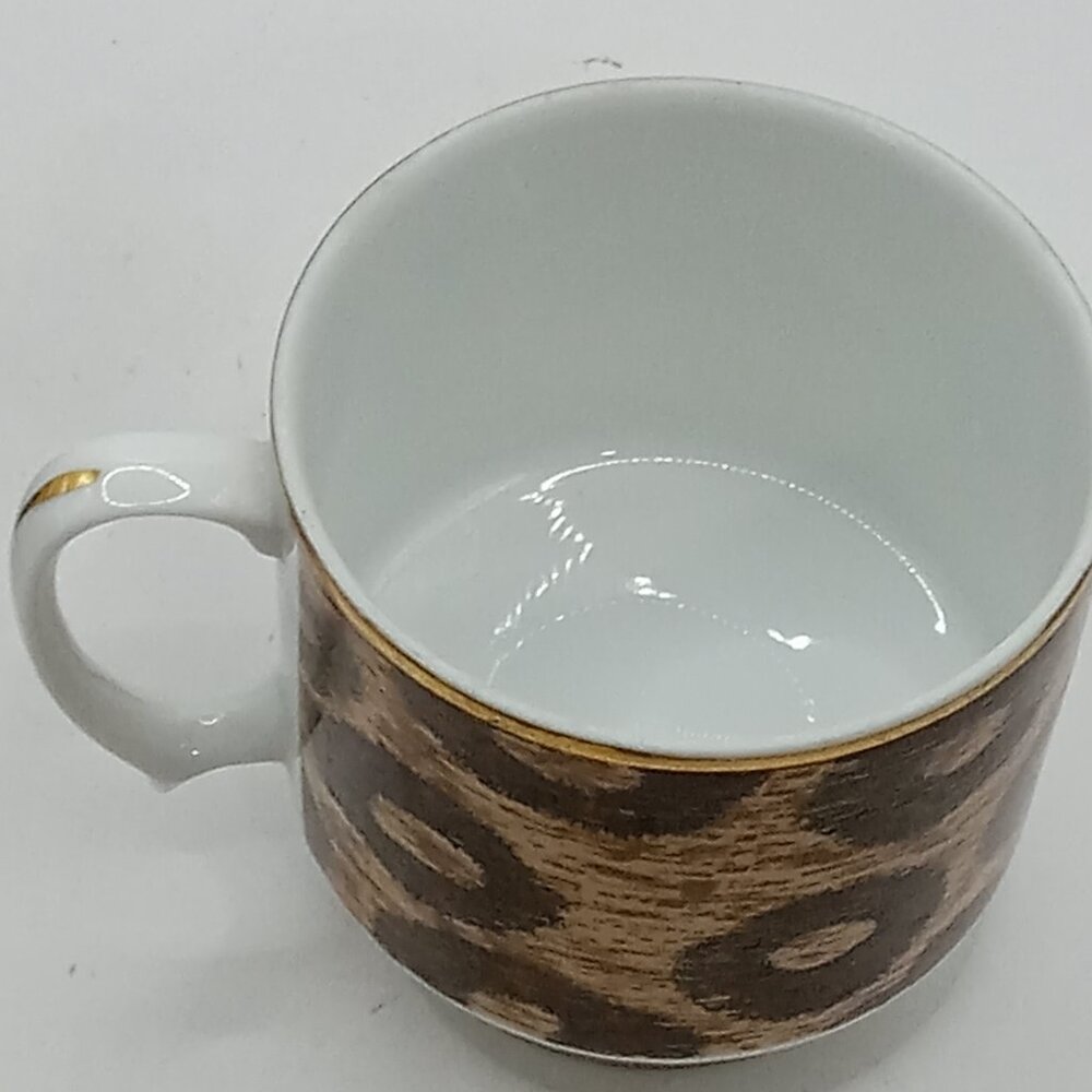 Jungle Theme 80s Leopard Zebra Ceramic Coffee Pedestal Cups 8oz Barware 2 pc - Picture 5 of 10